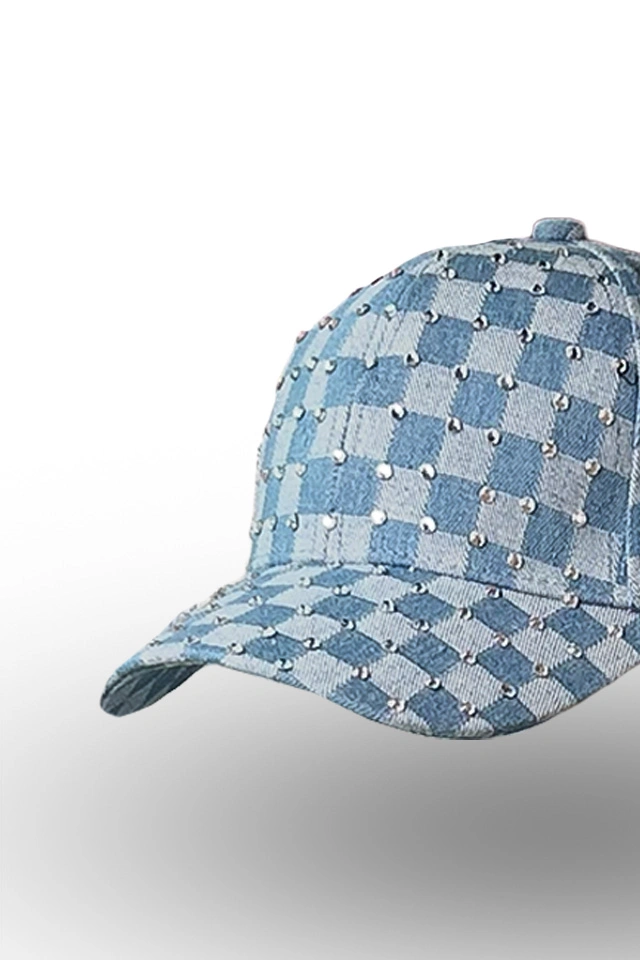 Sapca denim patratele