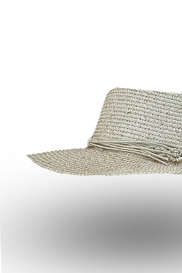 Palarie paie fedora funie