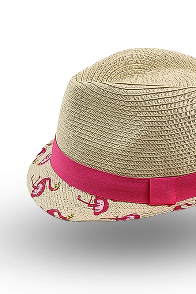Palarie paie flamingo