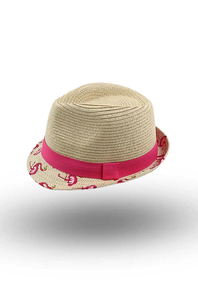 Palarie paie flamingo
